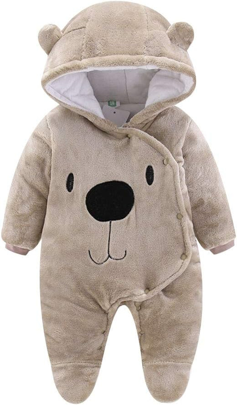 Cozy Baby Newborn Snowsuit - Fleece Hooded Jumpsuit for Infants (Girls & Boys)